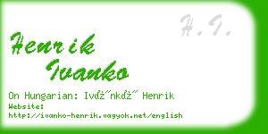 henrik ivanko business card